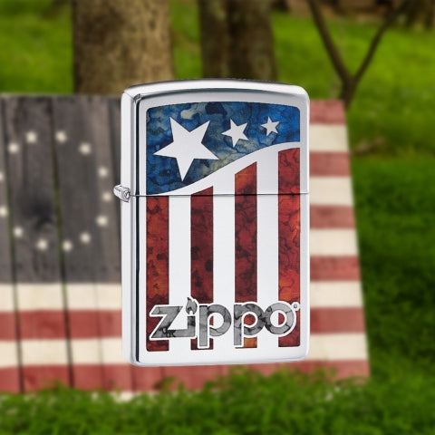 29095 American Flag Windproof Lighter