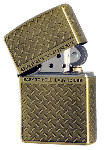 ZA-5-13A Slogan - Safety First (Gold) Windproof Lighter