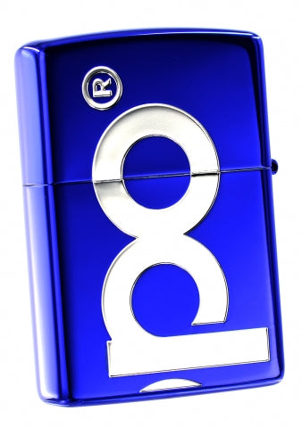 ZA-3-234C Classic Logo Windproof Lighter – Sapphire Blue & Silver