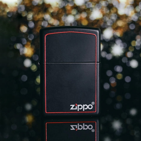 218ZB Red-framed Black Matte Windproof Lighter