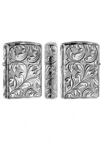 ZA-4-43A Armor® Wraparound Arabesque Windproof Lighter – Silver