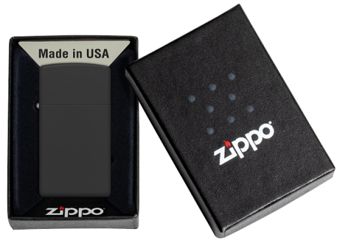 1618 Slim Black Matte Windproof Lighter