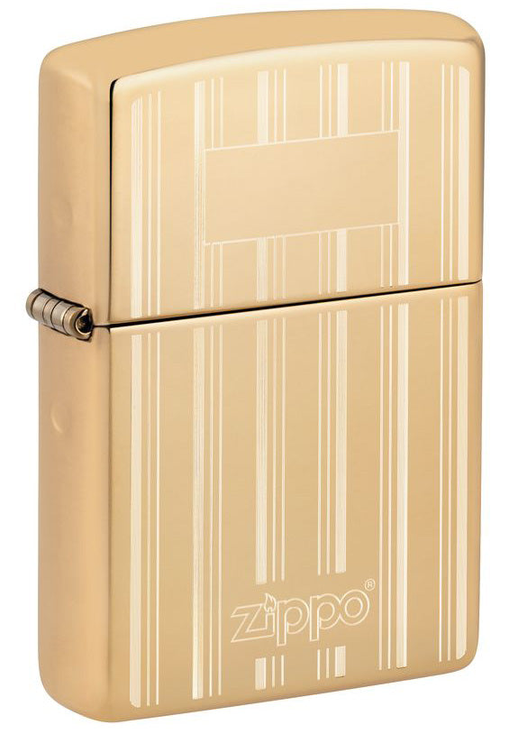 46011 Brushed & High Polish Striped Windproof Lighter