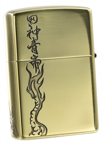 ZA-3-26A Four Symbols Azure Dragon Windproof Lighter – Gold