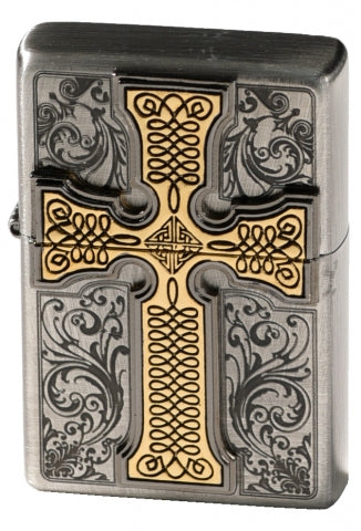 ZA-1-59C Cross of Faith Windproof Lighter – Antique Silver