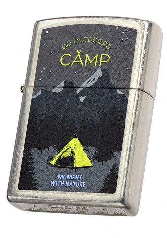 ZA-1-175A Outdoor Camping Windproof Lighter – Textured Silver