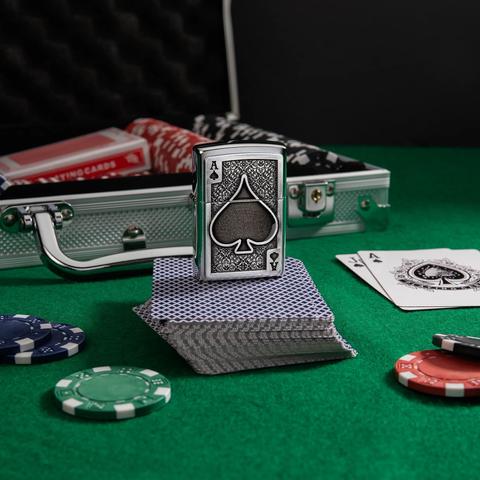 49637 Ace of Spades Emblem Windproof Lighter
