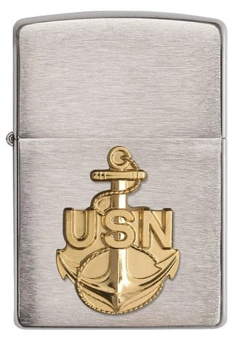 280ANC Navy Series-Anchor Gold Badge Windproof Lighter