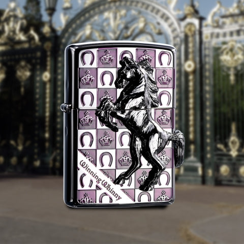 ZA-5-3F Noble Crown Iron Knight (Black, Silver, Purple) Windproof Lighter
