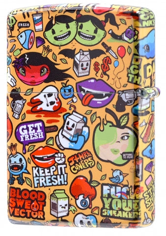 Z1-030 Colorful Cartoon Graffiti Windproof Lighter