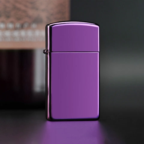 28124 Slim Iridescent Purple Windproof Lighter