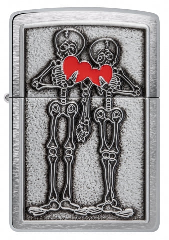 48688 Skull Couple with Red Heart Windproof Lighter