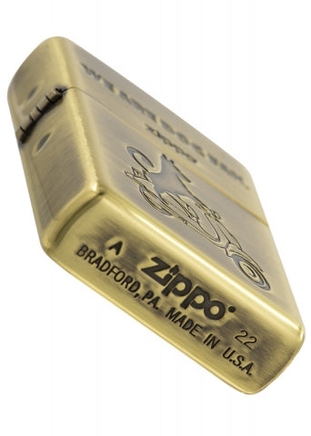 ZA-2-100B Biker Dog Windproof Lighter – Gold