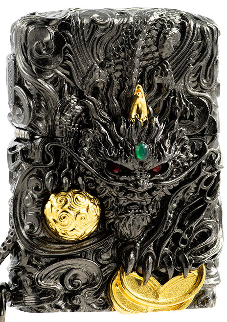 Z-073 Lucky Pixiu (Black Gold) Windproof Lighter