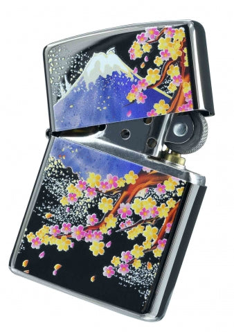 ZA-5-213 Gorgeous Cherry Blossom and Mt. Fuji Windproof Lighter