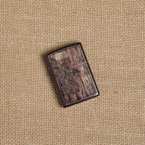 49184 Wood Grain Mandala Windproof Lighter