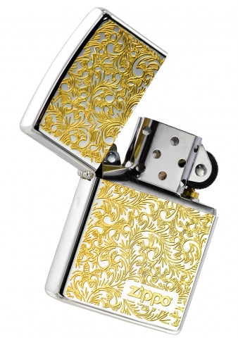 ZA-2-23A Classic Arabesque Windproof Lighter – Platinum