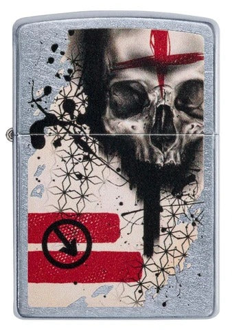 29856 Central Europe Red and Black Realistic Skull Windproof Lighter