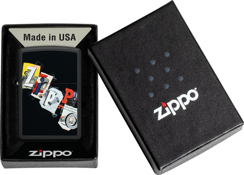 46597 Zippo Windproof Lighter with collage art style