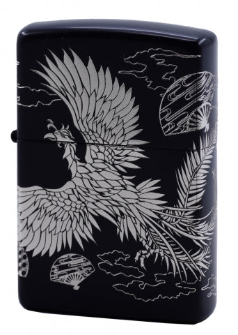 ZA-3-7B Black Silver Phoenix Windproof Lighter