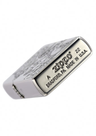 ZA-3-26C Four Symbols Azure Dragon Windproof Lighter – Silver