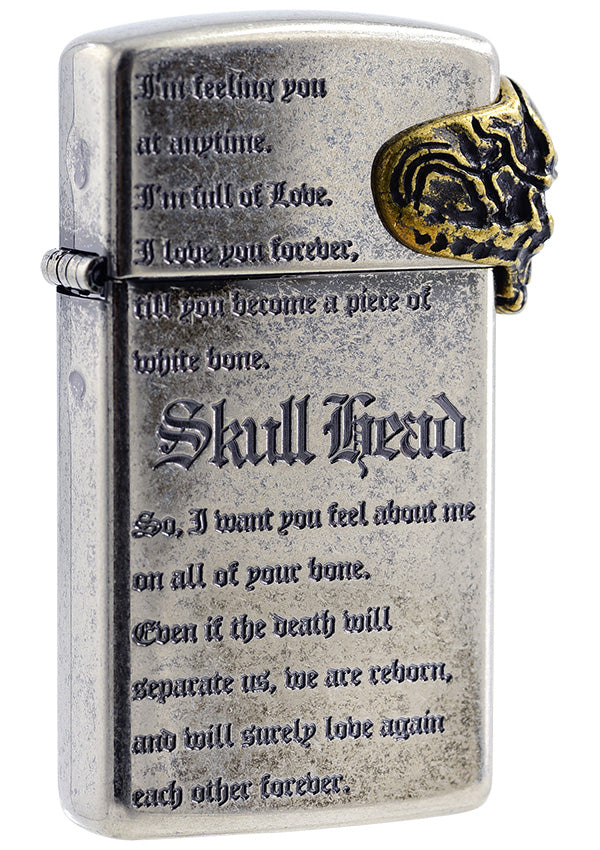ZA-6-O16 16NI BABY SKULL METAL (Antique Silver) Windproof Lighter