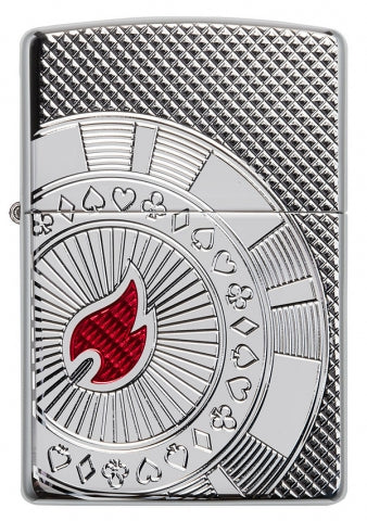 49058 Flame Poker Chips (Armor) Windproof Lighter
