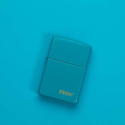 49454ZL Light Turquoise Zippo Logo Windproof Lighter