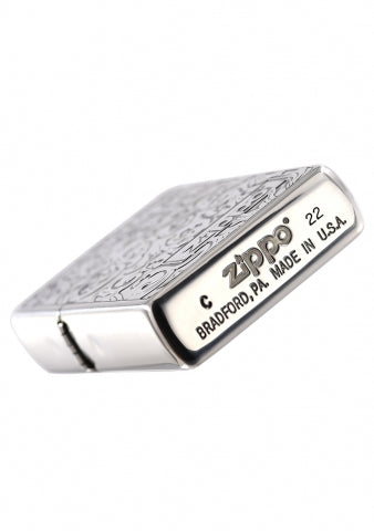 ZA-3-6A Elegant Arabesque Windproof Lighter – Antique Silver