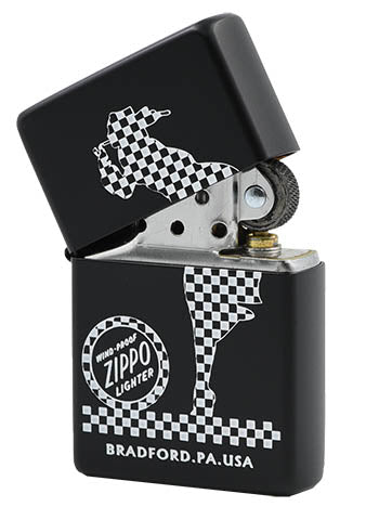 ZA-1-146B Windy Checkerboard Windproof Lighter – Black
