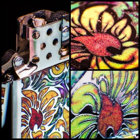29702 Flame Floral Arrangement (Slim) Windproof Lighter
