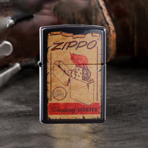 CI413107 Classic Retro Poster Design Windproof Lighter