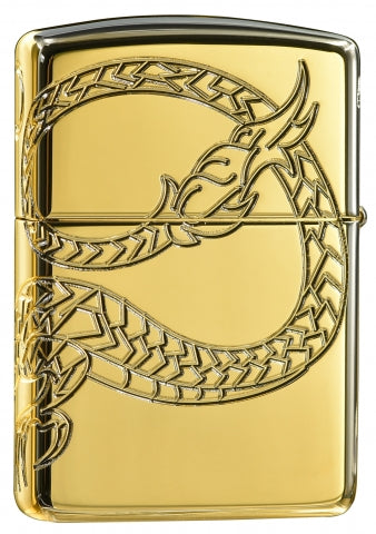 29265 Asian Golden Dragon (Armor) Windproof Lighter