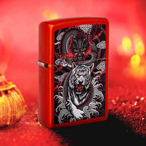 48933 Dragon & Tiger Windproof Lighter