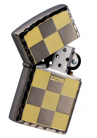 ZA-1-12 Understated Elegance Windproof Lighter – Black Ice & Gold