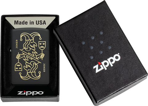 46290 Black & Gold Apocalypse Joker Windproof Lighter