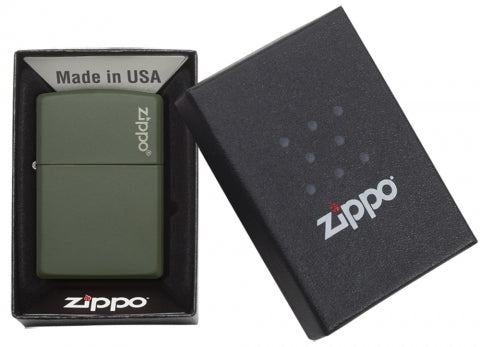 221ZL Green Matte Zippo Logo Windproof Lighter