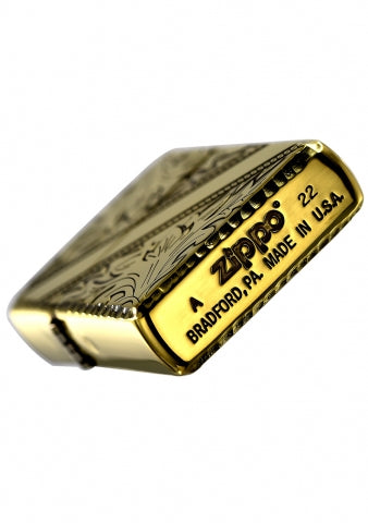 ZA-3-8A Diagonal Vine Pattern Windproof Lighter – Antique Copper