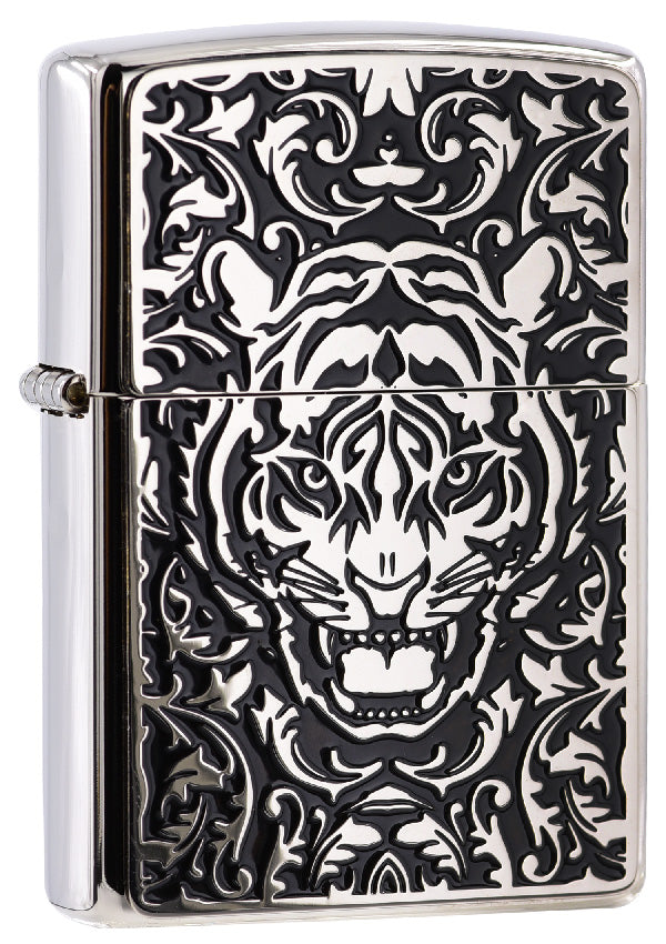 ZA-6-O21 Tiger-BM/S (White Nickel) Windproof Lighter