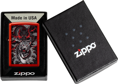 48933 Dragon & Tiger Windproof Lighter