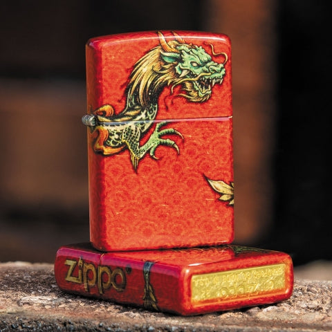 48513 Wraparound Red Dragon Windproof Lighter