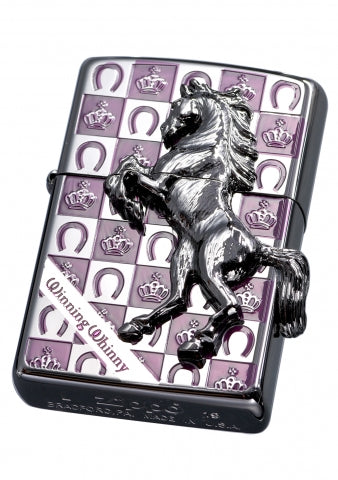 ZA-5-3F Noble Crown Iron Knight (Black, Silver, Purple) Windproof Lighter