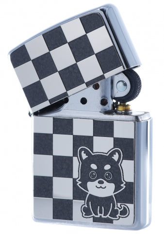 ZA-4-72C Cute Shiba Inu Checkered Lighter