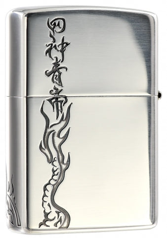 ZA-3-26C Four Symbols Azure Dragon Windproof Lighter – Silver