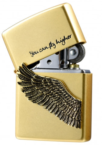 ZA-1-2D Flying Wings (Ancient Gold) Windproof Lighter