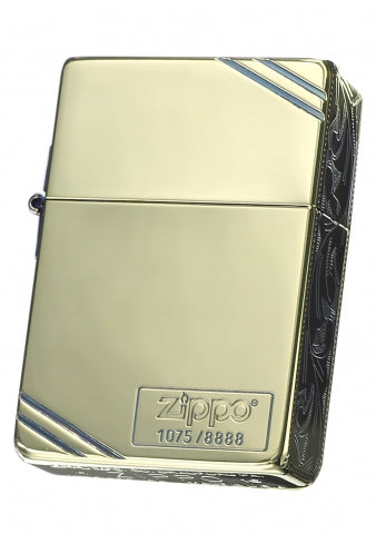 ZA-3-167A 1935 Replica Diagonal Vine Pattern Windproof Lighter – Darkened Gold