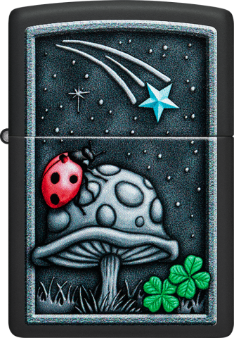 48724 Lucky Star and Ladybug Windproof Lighter