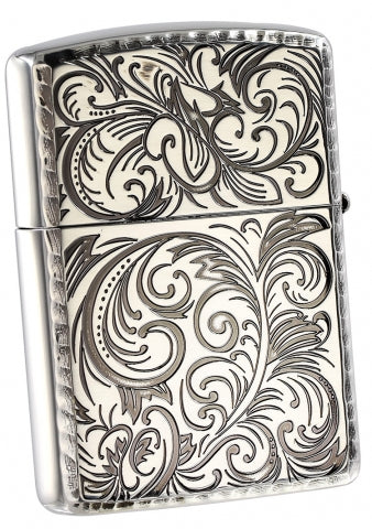 ZA-3-24C Armor® Regal Arabesque Windproof Lighter – Silver