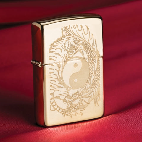 49024 Yin Yang Dragon & Tiger Windproof Lighter
