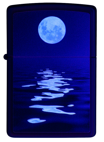 49810 Full Moon Over the Sea (Fluorescent) Windproof Lighter (Includes one blue light keychain - random color)